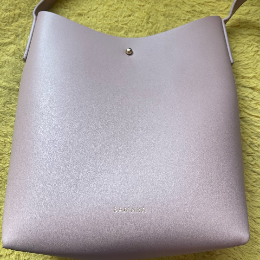 Pink Crossbody Bag with Textured Leather and Silver Hardware